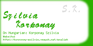 szilvia korponay business card